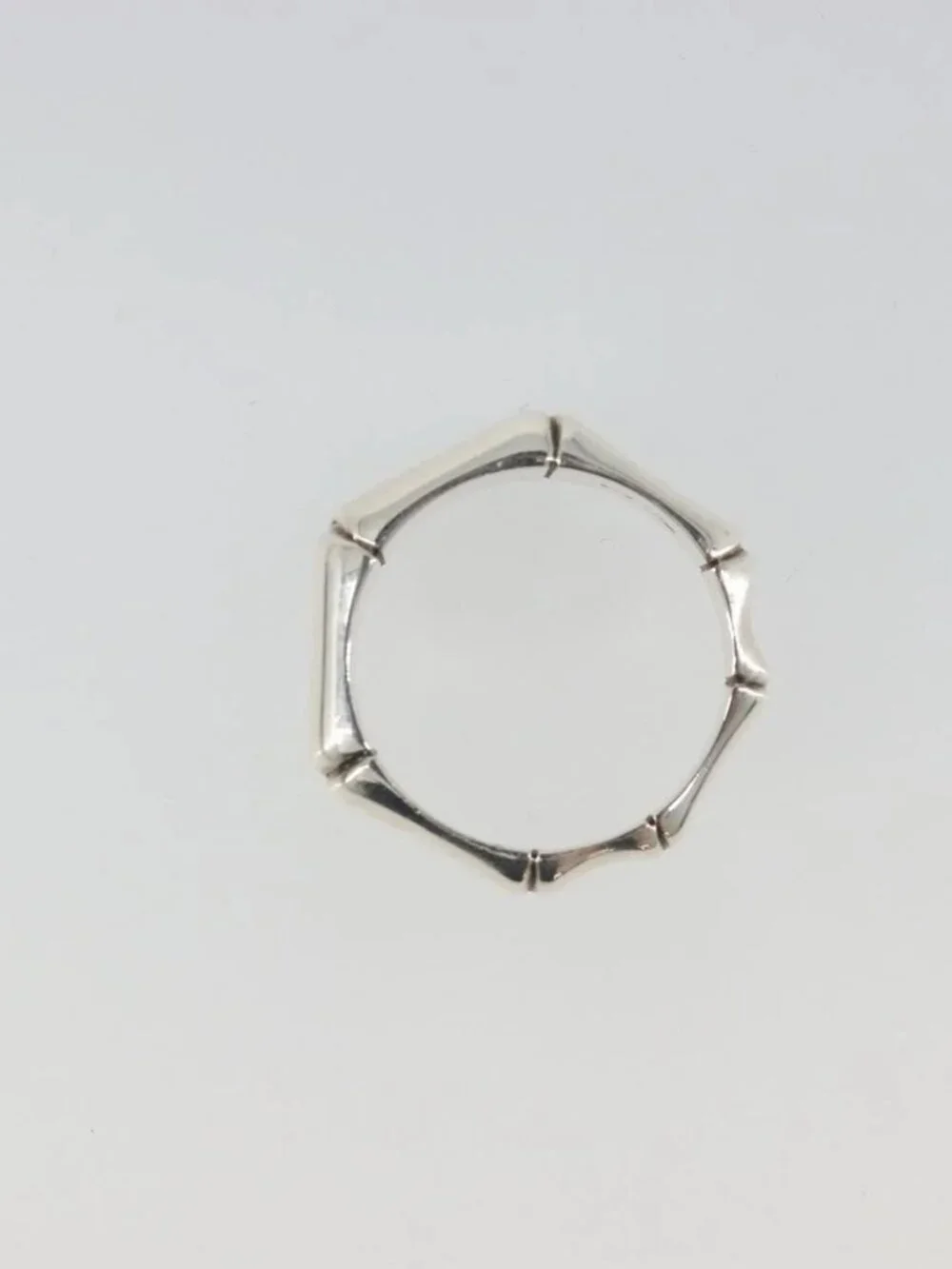 GUCCI Bamboo Ring Ag925 Silver Auth SW2377V